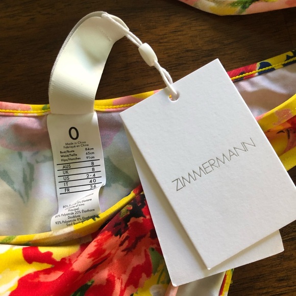 NWT $285 Zimmermann Alight Corset Two-Piece Swimsuit 0 (fits like 4 US), YELLOW! - Picture 9 of 15